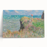 Black and white print of Claude Monet's artwork on stretched canvas, well-suited as kitchen wall art or for a bedroom.