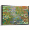 Black and white framed canvas featuring a vintage Monet landscape, ideal for bedroom wall art.