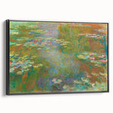 Black and white framed canvas featuring a vintage Monet landscape, ideal for bedroom wall art.
