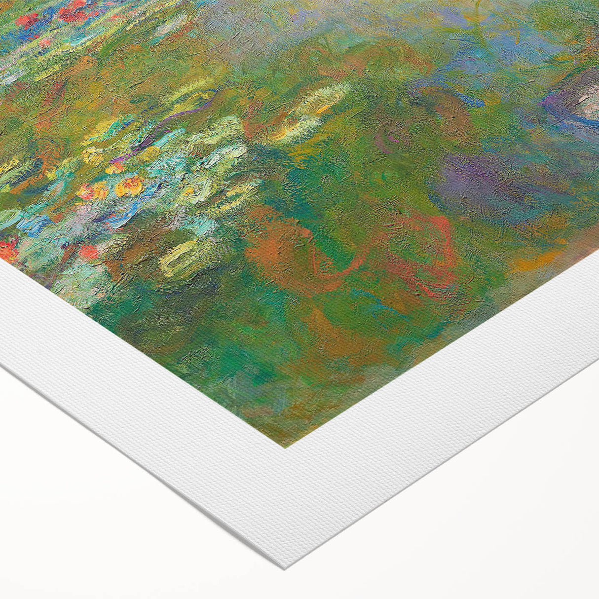 Art deco poster featuring a Claude Monet design in pastel shades on rolled canvas, suitable for dining room wall art.