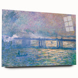 Large abstract wall art featuring vibrant blue and green hues on acrylic glass, ideal for bedroom or dining room decor.