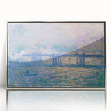 Mid-century modernist art by Claude Monet featuring soft pastel colors on a framed acrylic, ideal for nursery wall art.