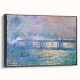 Black and white landscape art painting of a serene scene on framed canvas, ideal for bedroom wall decor.