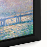 Extra large framed canvas featuring a close-up of a textured, colorful art piece by Claude Monet.