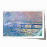 Rolled print of Claude Monet's floral painting in soft pastel colors.