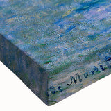 Large art canvas featuring a black and white landscape painting by Claude Monet, suitable for bedroom decor.