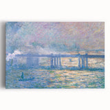 Black and white print of Claude Monet’s artwork on large stretched canvas, ideal for kitchen art.