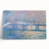 Black and white Claude Monet painting on stretched canvas, ideal for kitchen wall art or bedroom ambiance.