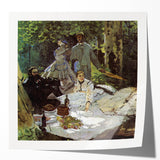 Extra large wall art depicting Monet's floral designs in pastel shades on glossy photo print.