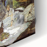 Large abstract wall art featuring a Claude Monet-inspired design in vibrant, impressionistic colors on acrylic glass.