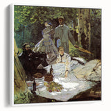 Vintage poster art of Claude Monet's painting on framed canvas, featuring colorful art with black edges.