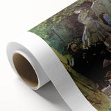 Art Deco-style poster of Claude Monet's artwork on rolled canvas, featuring soft pastel colors, ideal for nursery wall art.