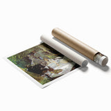 Extra large rolled print of Claude Monet's floral artwork in soft pastel shades, ideal for classy bathroom wall art.