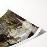 Extra large rolled print featuring line art flowers in monochrome, ideal for large living room wall art.