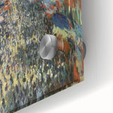 Large abstract wall art featuring Claude Monet's impressionist style in vibrant hues on acrylic glass.