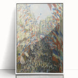 Acrylic print of Claude Monet's impressionist artwork in a white frame, featuring soft pastel colors.