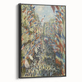 Black and white landscape art painting on framed canvas, depicting a serene vintage poster art scene.
