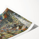 Extra large wall art featuring line art flowers in muted green and white, printed on rolled canvas.