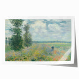 Rolled print of a Claude Monet floral painting in soft pastel colors, ideal for art wall dining room decor.