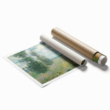 Extra large rolled print of Claude Monet's floral art in soft pastel shades.