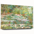 Acrylic print of Claude Monet's impressionist artwork with soft pastel colors, ideal for bedroom or dining room decor.