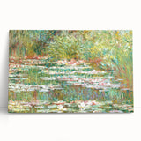 Black and white print of Claude Monet's impressionist artwork on stretched canvas, ideal for kitchen wall art.