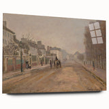 Large abstract wall art depicting vibrant impressionist water lilies on acrylic glass.