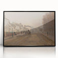 Large abstract wall art by Claude Monet in black frame, featuring mid-century modernist style.