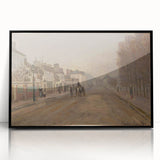 Large abstract wall art by Claude Monet in black frame, featuring mid-century modernist style.