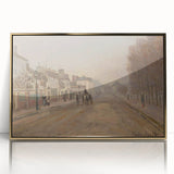 Large art print of a Claude Monet painting, featuring soft pastel hues on a gold-framed acrylic, ideal for nursery wall art.