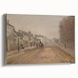 Framed canvas depicting Claude Monet's landscape art paintings in vibrant colors.