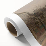 Art deco style Claude Monet painting on rolled canvas, featuring soft pastel colors, ideal for nursery wall art.