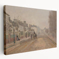 Side view of a Claude Monet inspired stretched canvas featuring soft pastel shades, ideal for kitchen wall art.