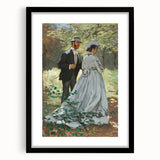 Extra large abstract art print featuring a colorful, textured depiction of a garden, in a black frame.