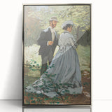 Framed acrylic print of Claude Monet's impressionist painting with soft pastel colors.