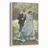 Vintage poster art of Claude Monet's painting on a framed canvas, featuring vibrant colors, ideal for living room decor.