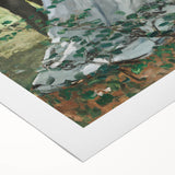 Art deco poster featuring a Claude Monet design with soft pastel colors on rolled canvas, suitable for dining room wall art.