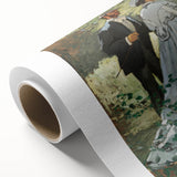 Art Deco poster of Claude Monet's painting on rolled canvas, featuring soft pastel colors, ideal for nursery wall art.