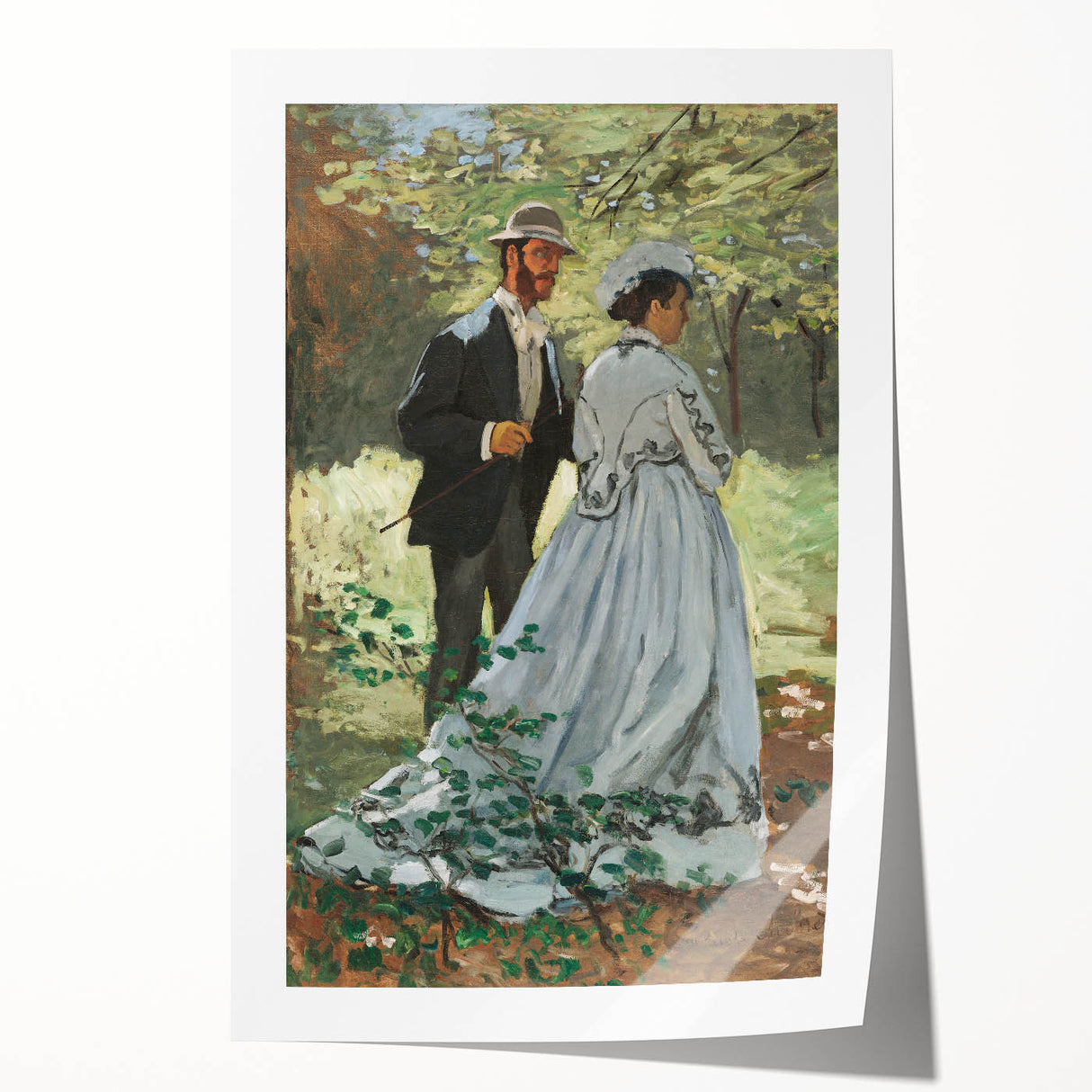 Extra large rolled print featuring Claude Monet's impressionist floral design in vibrant hues.