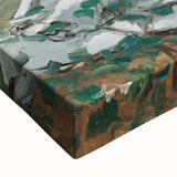 Large art featuring a black and white landscape painting on stretched canvas, ideal for bedroom wall decor.