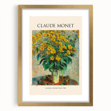 Claude Monet-inspired textured abstract art print in a gold frame, featuring soft pastel hues.