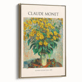 Framed canvas featuring Claude Monet's landscape painting in muted earth tones, ideal for bedroom wall art.