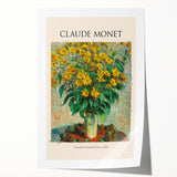 Rolled print of Claude Monet's floral painting in soft pastel colors.