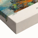 Large art canvas featuring a black and white landscape painting with serene tones, ideal for bedroom ambiance.