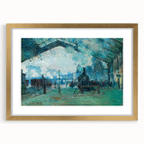 Extra large abstract art print featuring textured brush strokes in vibrant hues, framed in gold, ideal for living room decor.