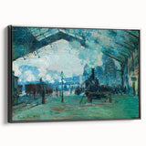 Black and white landscape art painting featuring a vintage poster style on framed canvas, ideal for bedroom decor.