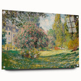 Large abstract wall art depicting vibrant, colorful strokes on acrylic glass, ideal for bedroom or dining room decor.