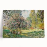Black and white print of Claude Monet's artwork on stretched canvas, ideal for kitchen wall art or bedroom ambiance.