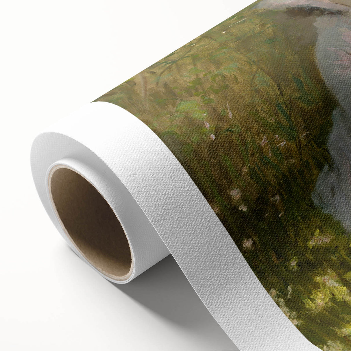 Art Deco style poster of Claude Monet's work on rolled canvas, featuring soft pastel shades, ideal for nursery wall art.