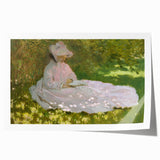 Rolled print featuring a Claude Monet floral painting with soft pastel hues.